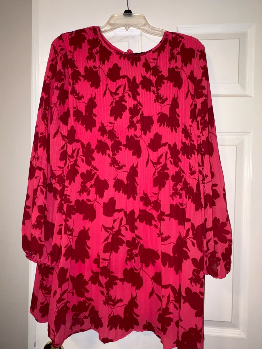 Women’s Pink Floral Long-Sleeve dress